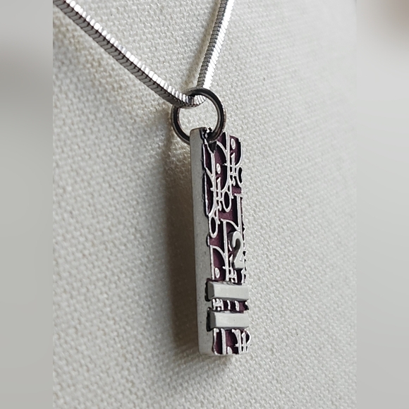 Christian Dior Oblique Trotter Silver Plated Necklace - Picture 3 of 8